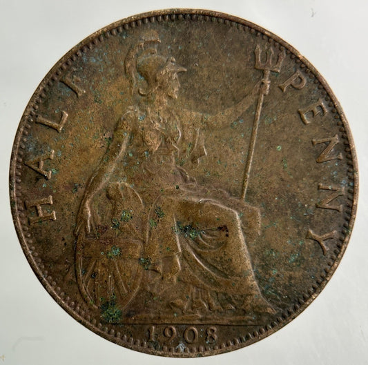 1908 Edward VII Half-Penny Coin | Fine Collectable Grade