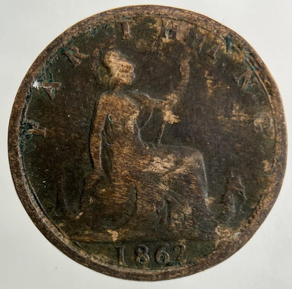 1862 Victoria Farthing Coin | Fair Grade