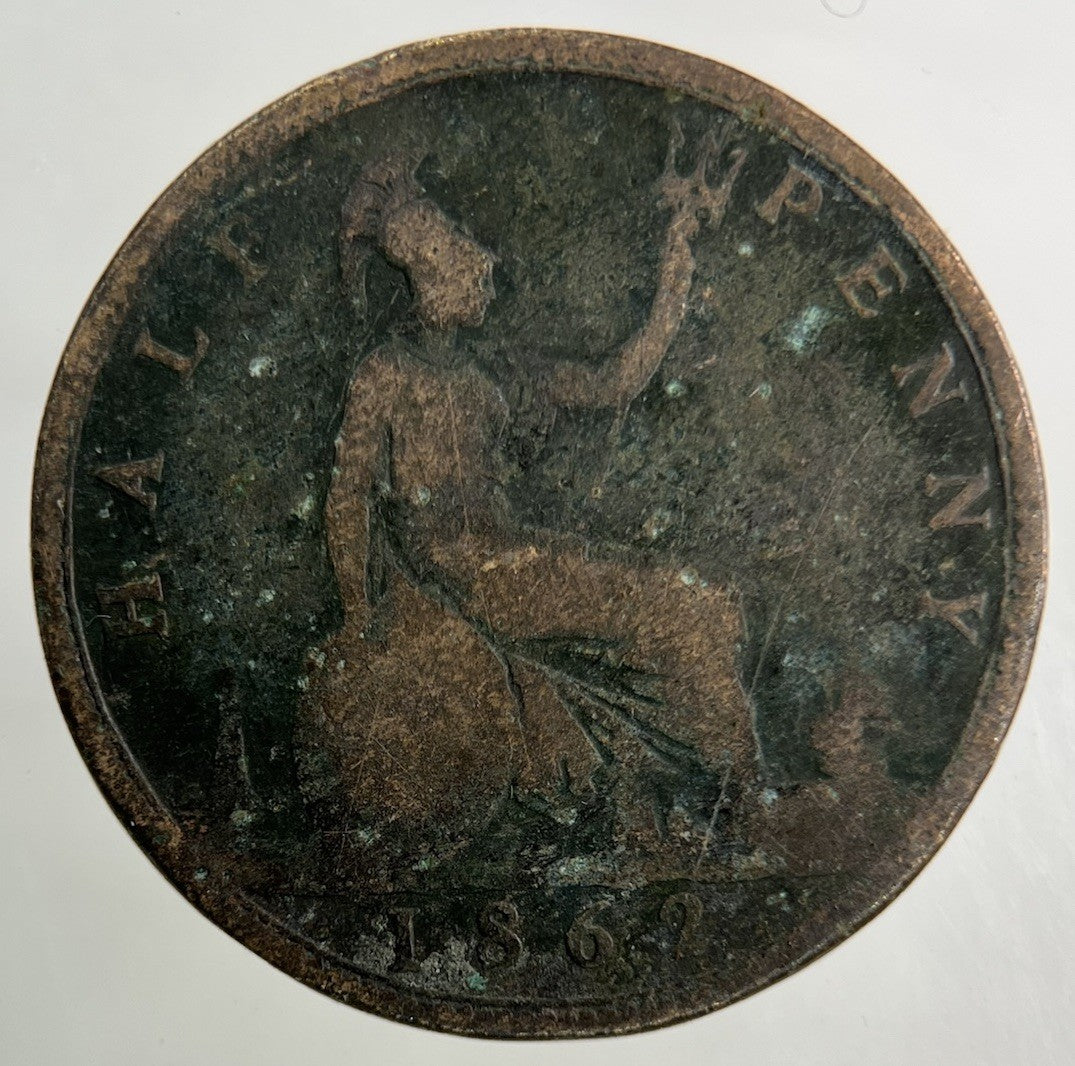 1862 Victoria Half-Penny Coin | Fair Grade