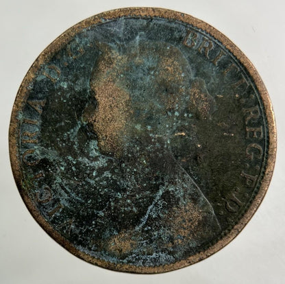 1862 Victoria Half-Penny Coin | Fair Grade