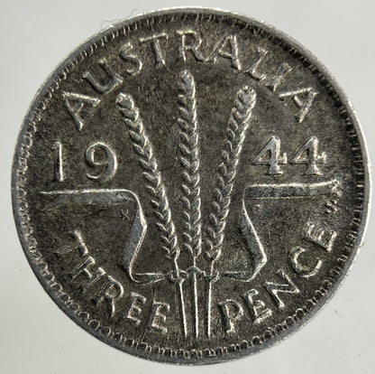 1944 Australia Threepence Silver Coin | Fine Collectable Grade