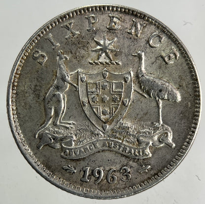 1963 Australia Sixpence Silver Coin | Fine Collectable Grade