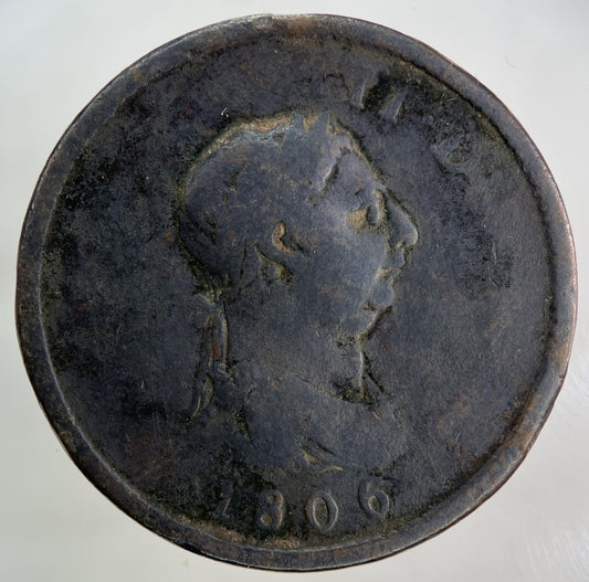 1806 George III 3rd One Penny Coin | Fair Grade