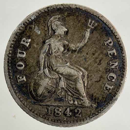 1842 Victoria Groat Four-Pence Silver Coin | Fine Collectable Grade
