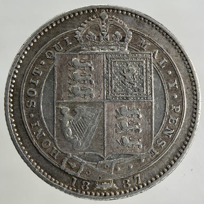 1887 Victoria Shilling Silver Coin | Fine Collectable Grade