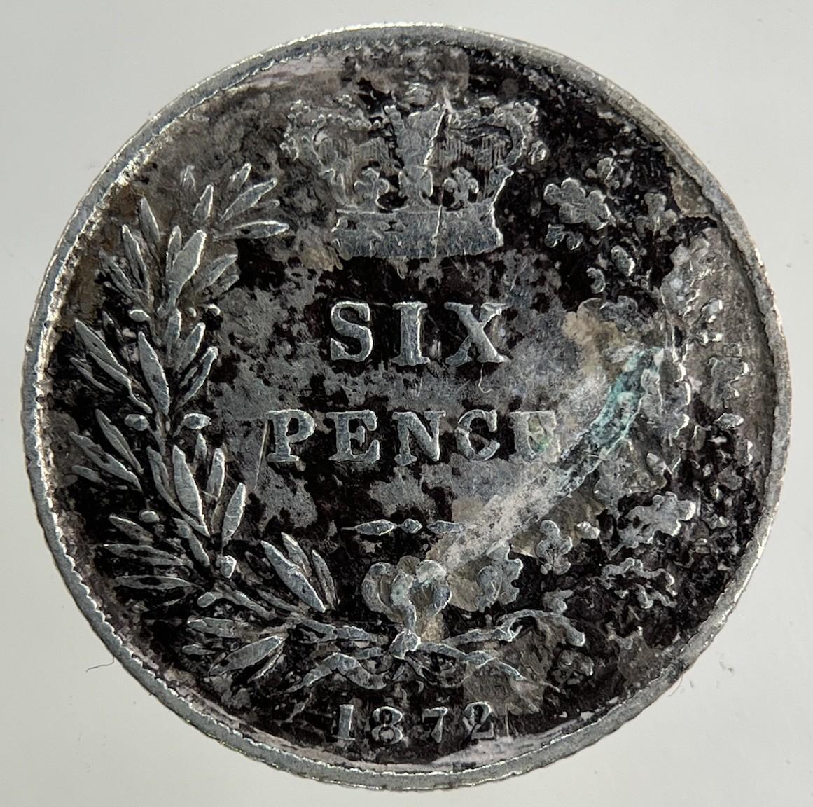 1872 Victoria Sixpence Silver Coin | Fine Collectable Grade