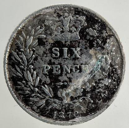 1872 Victoria Sixpence Silver Coin | Fine Collectable Grade