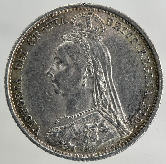 1887 Victoria Sixpence Silver Coin | Very High Grade
