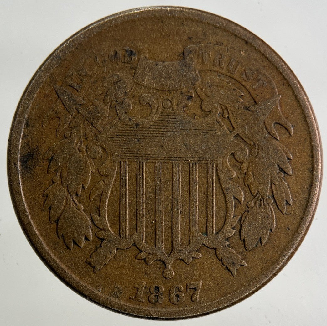 1867 US USA 2 Cents Coin | Collectable Grade