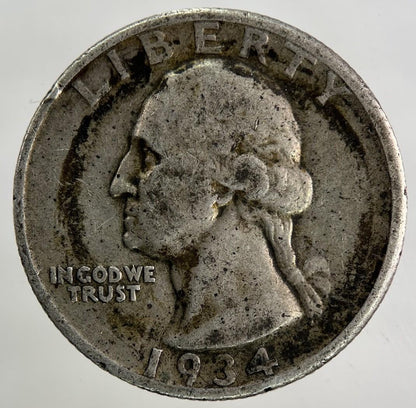1934 US USA Quarter Dollar Silver Coin | Fine Collectable Grade