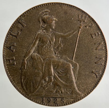 1925 George V Half-Penny Coin | Fine Collectable Grade