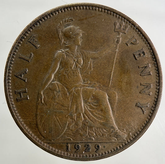 1929 George V Half-Penny Coin | Very High Grade