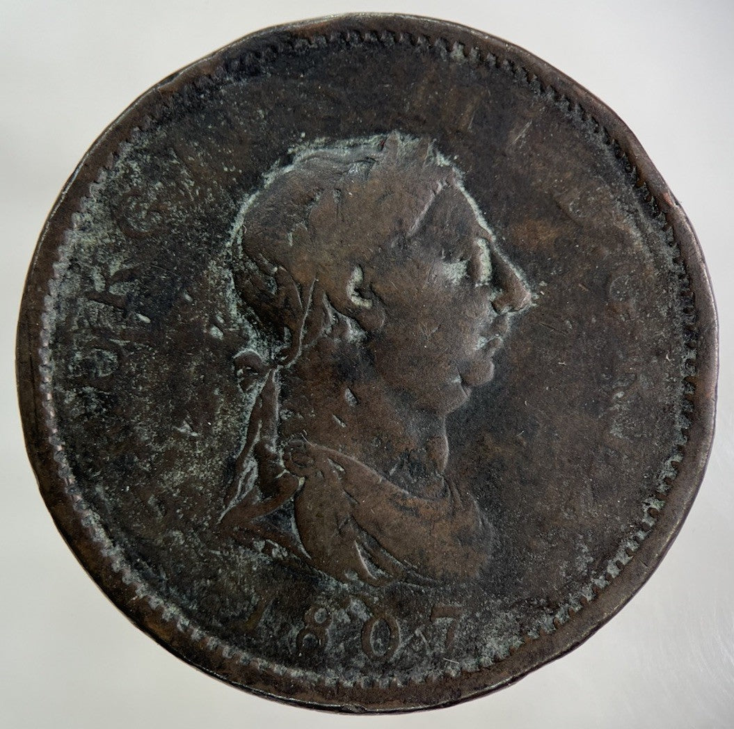 1807 George III 3rd One Penny Coin | Fair Grade