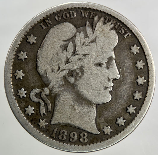 1898 US USA Quarter Dollar Silver Coin | Collectable Grade