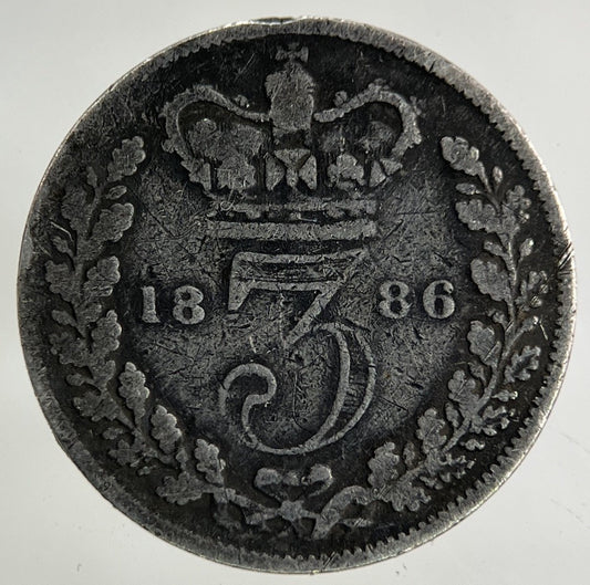 1886 Victoria Threepence Silver Coin | Fine Collectable Grade