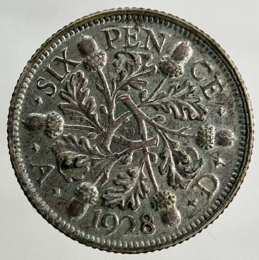 1928 George V Sixpence Silver Coin | Fine Collectable Grade