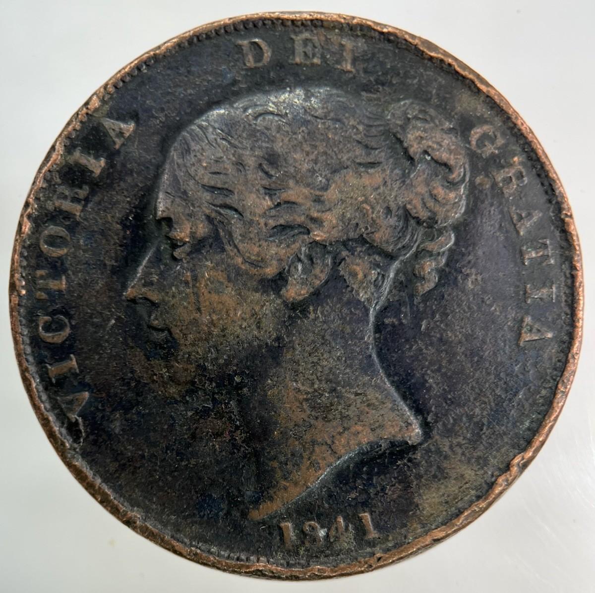 1841 Victoria One Penny Coin | Collectable Grade