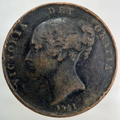 1841 Victoria One Penny Coin | Collectable Grade
