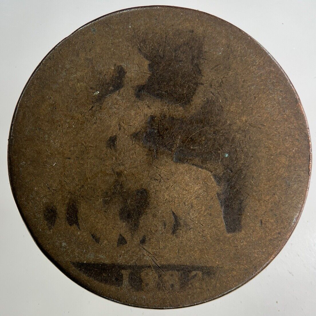 1883 Victoria One Penny Coin | Worn Grade