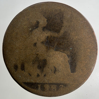 1883 Victoria One Penny Coin | Worn Grade