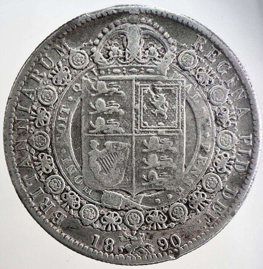 1889 Victoria Half-Crown Silver Coin | Fine Collectable Grade