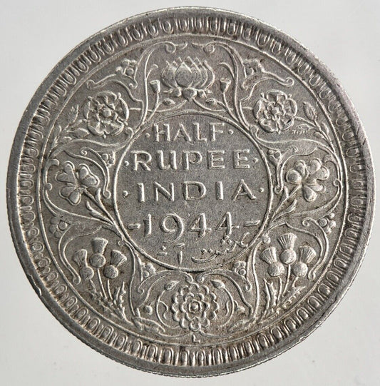 1944 India Half Rupee Silver Coin | Very High Grade | a6827