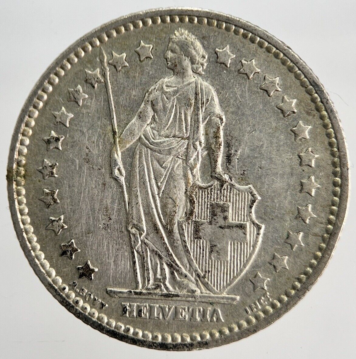 1958-B Swiss 1 One Franc Silver Coin | Very High Grade | a1848