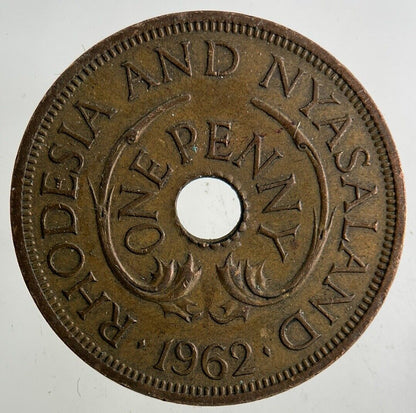 1962 Africa Rhodesia One Penny Coin | Fine Collectable Grade