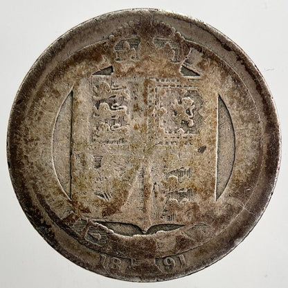 1891 Victoria Shilling Silver Coin | Worn Grade