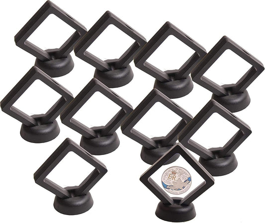 10 x Black Transparent Coin Display Stand For 1oz Silver or Gold Coins