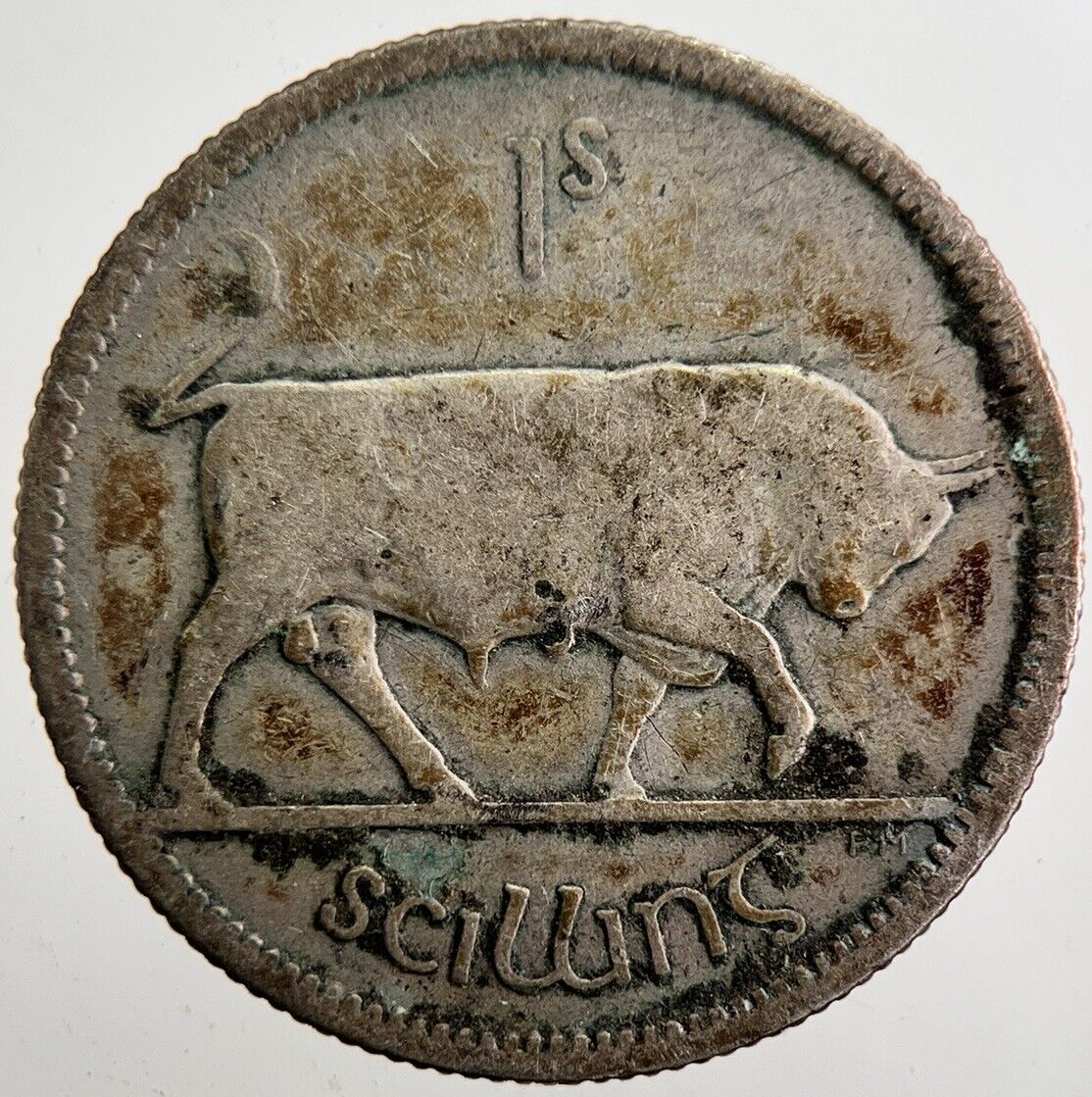 1928 Irish Shilling 1s Bull Silver Coin | Collectable Grade | a7367