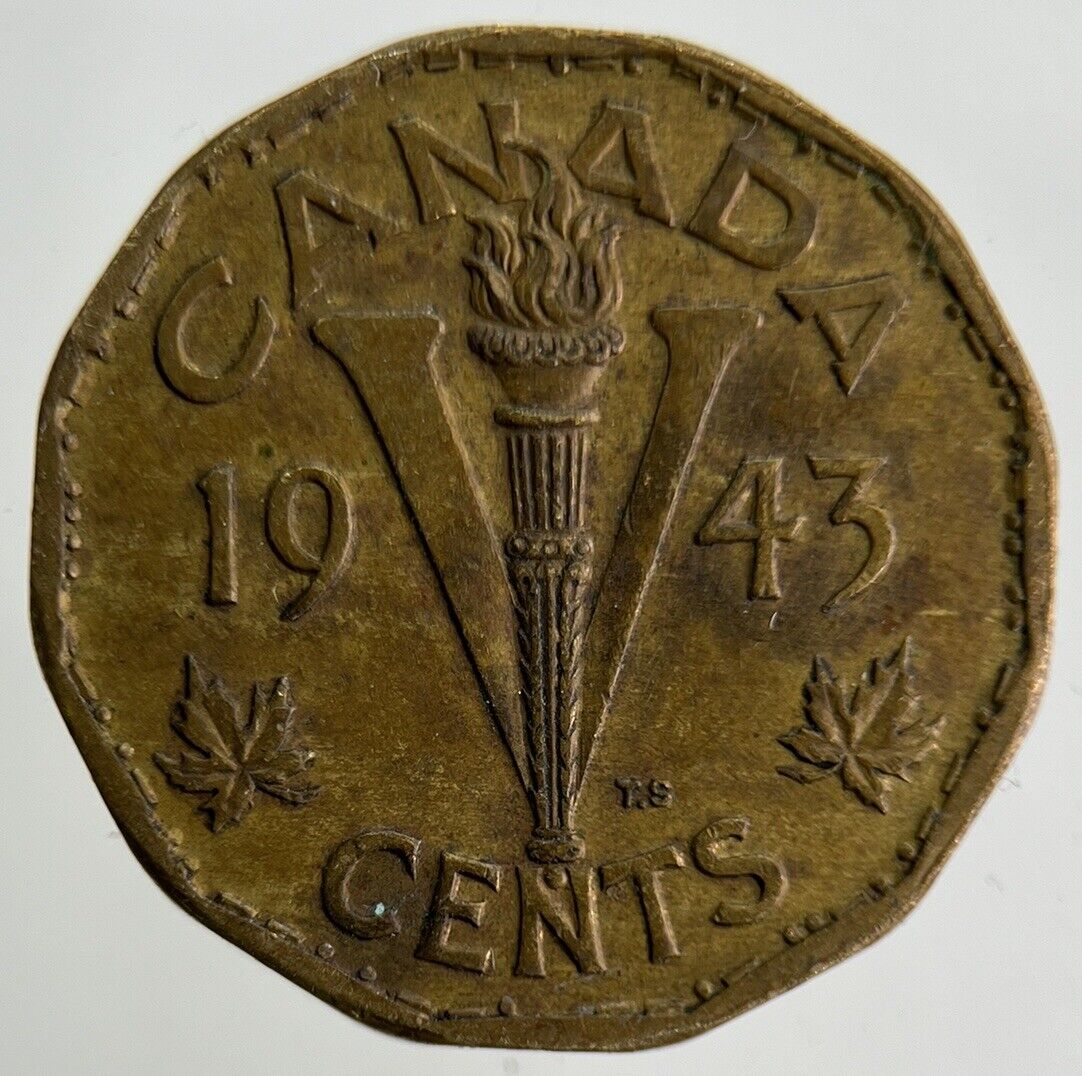 1943 Canada 5 Cents Coin | Fine Collectable Grade