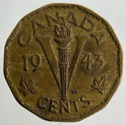1943 Canada 5 Cents Coin | Fine Collectable Grade