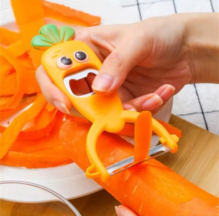 Kitchen Carrot Shaped Potato Peeler Fruit Vegetable Rapid Slicer & Bottle Opener