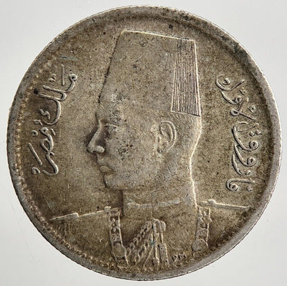 1937-1942 Egypt 2 Piastres Farouk Silver Coin | Fine Collectable Grade