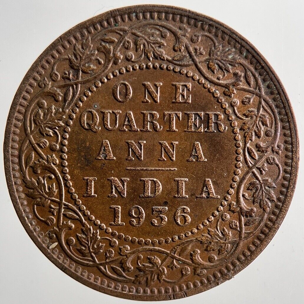 1936 India 1/4 Quarter Anna Coin | Fine Collectable Grade | a6405