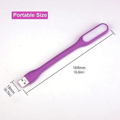 Purple Travel USB LED Bending Torch Flash - Light Night Reading Light UK Stock