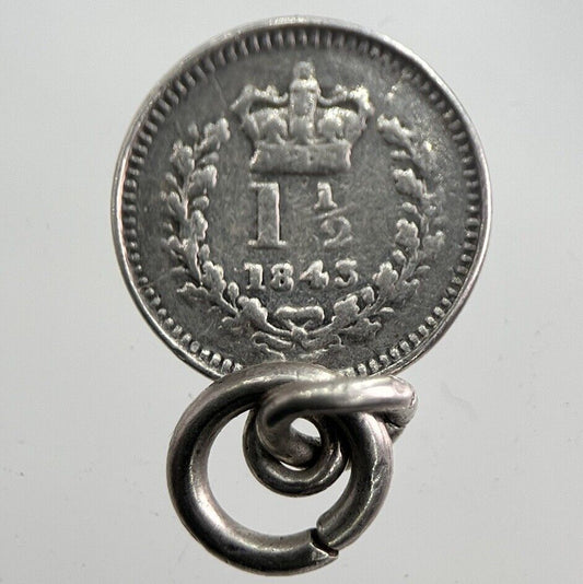 1843 Victoria 1 1/2 One-Half-Pence Silver Coin | Collectable Grade