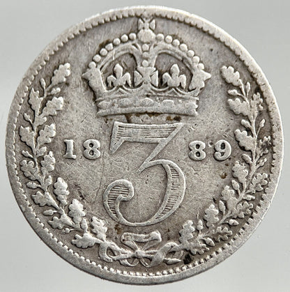 1889 Victoria Threepence | British Silver Coin | Collectable Grade | a1640