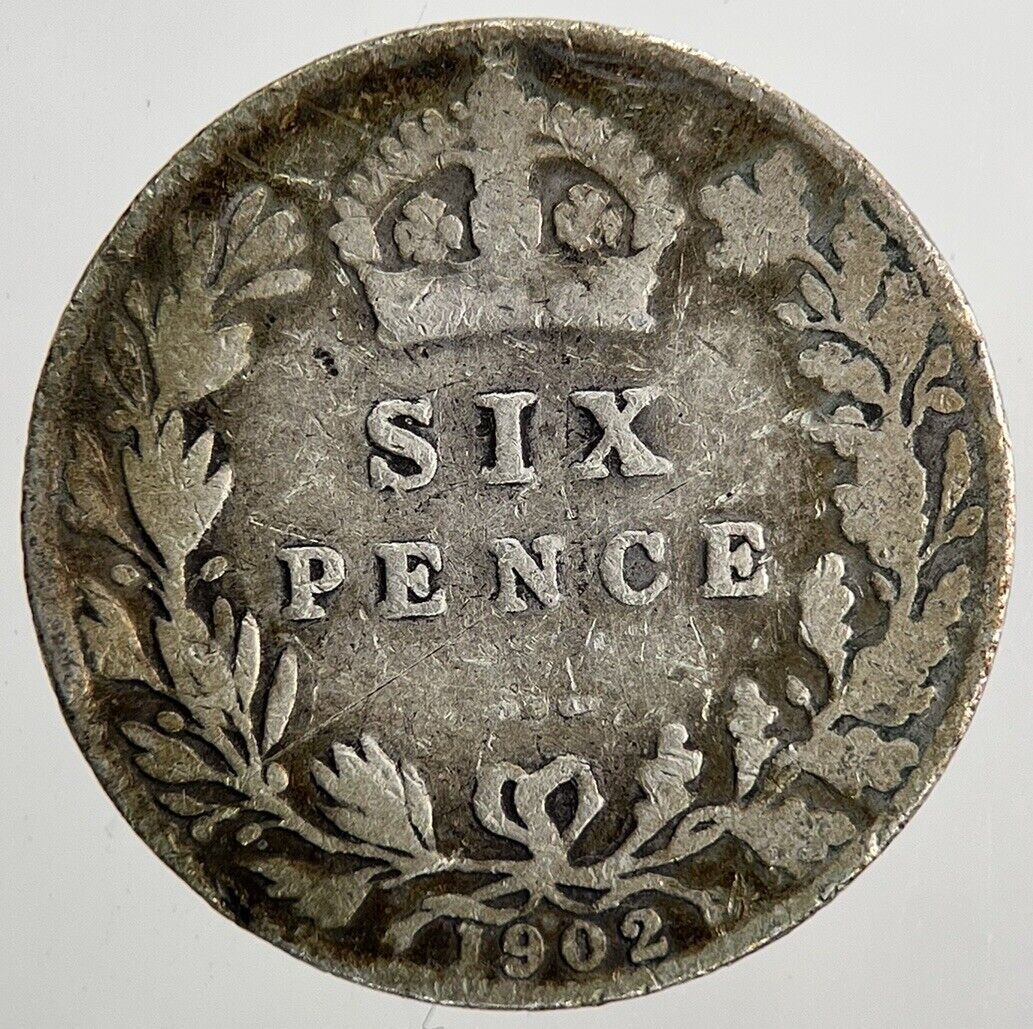 1902 Edward VII Sixpence Silver Coin | Collectable Grade | a9083