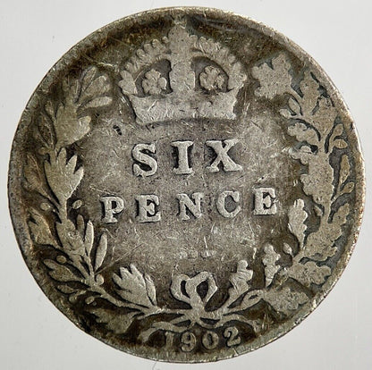 1902 Edward VII Sixpence Silver Coin | Collectable Grade | a9083