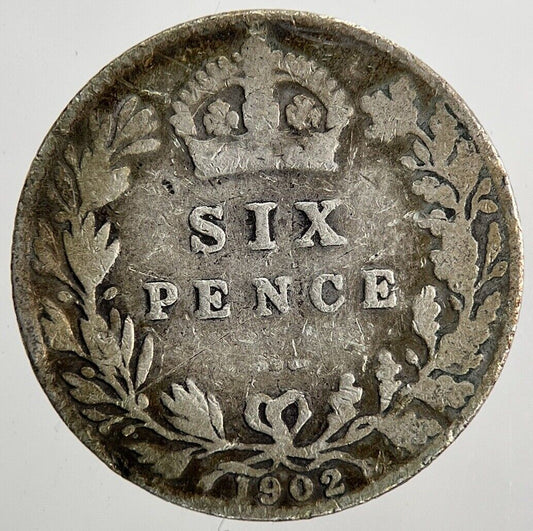 1902 Edward VII Sixpence Silver Coin | Collectable Grade | a9083