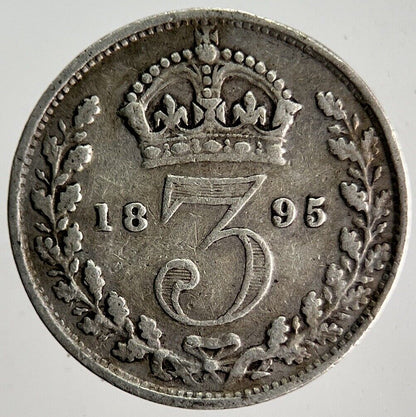 1895 Veiled Head Victoria Threepence Silver Coin | Collectable Grade | a4015