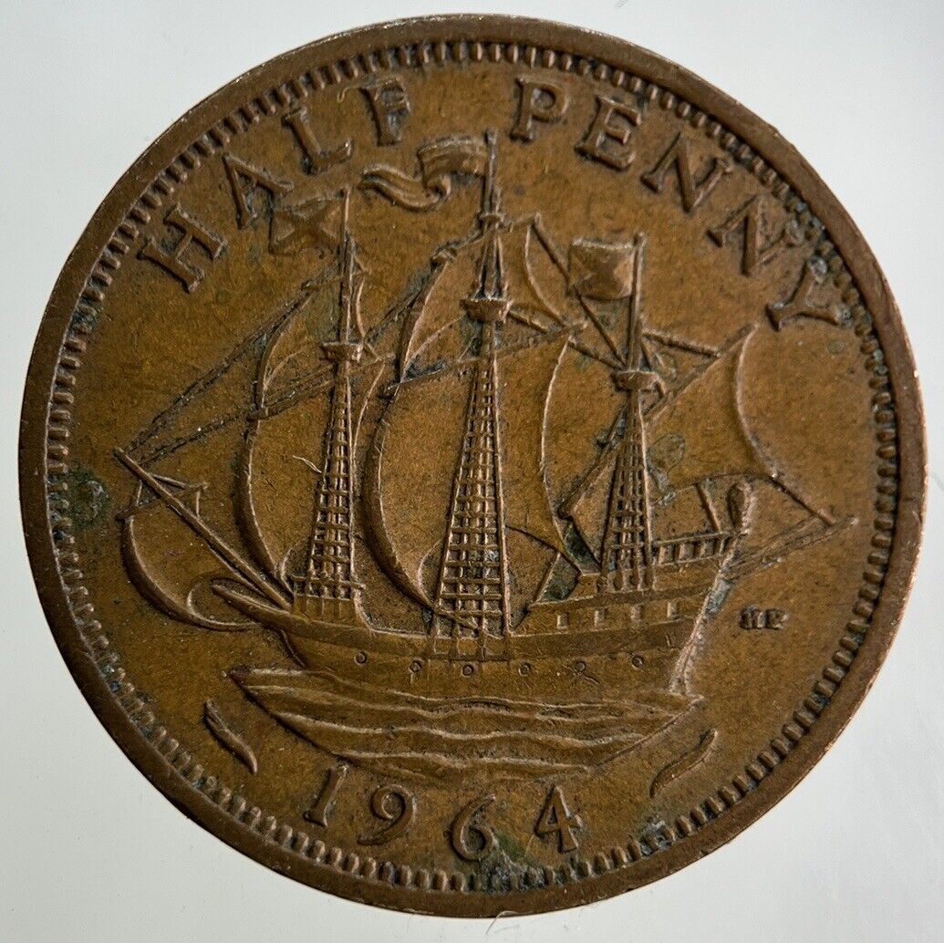 1964 Elizabeth II 2nd Half-Penny Coin | Fine Collectable Grade