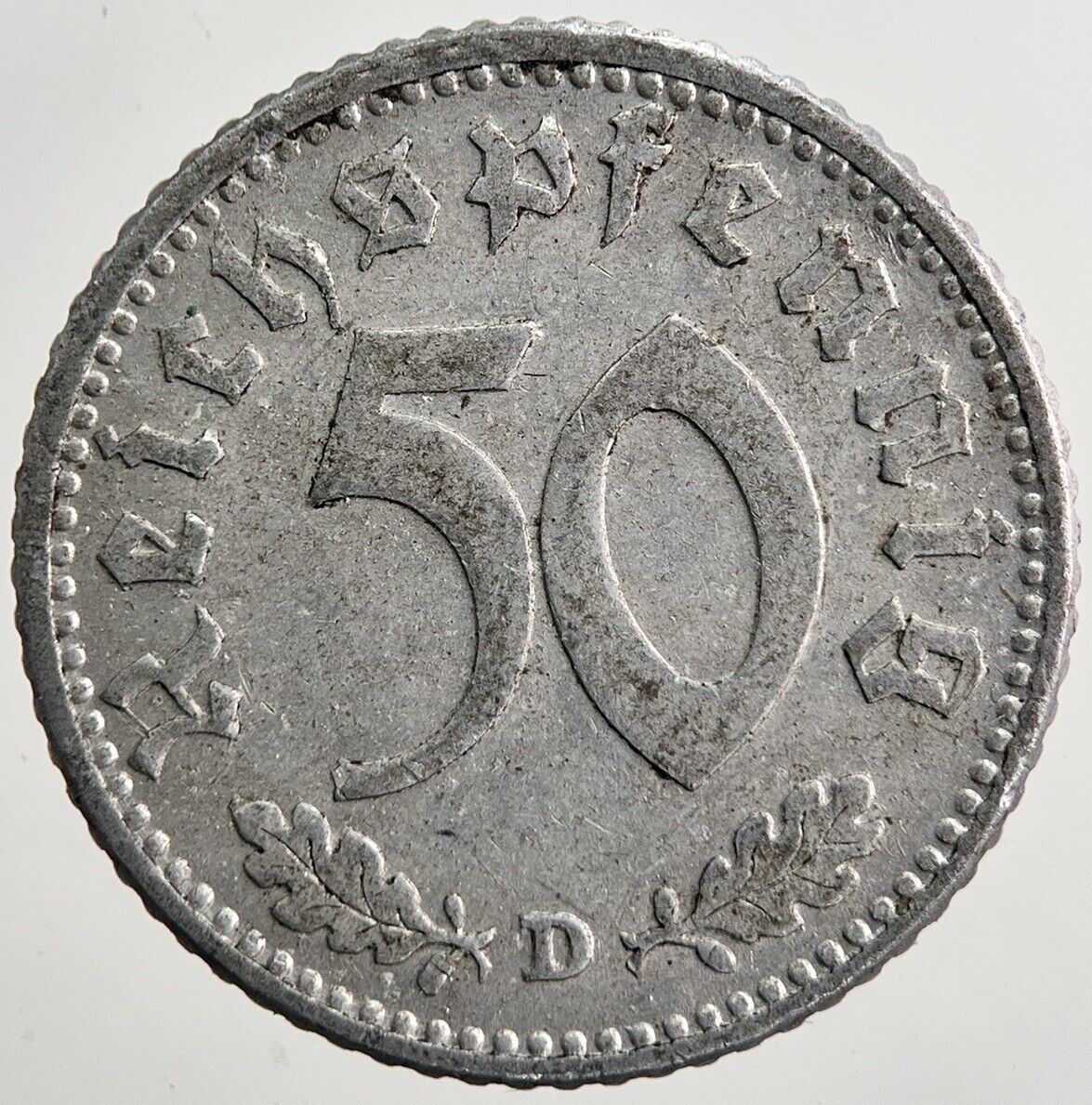 1943-D Nazi Germany 50 Pfennig Coin | Very High Grade