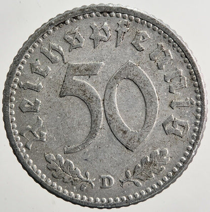 1943-D Nazi Germany 50 Pfennig Coin | Very High Grade