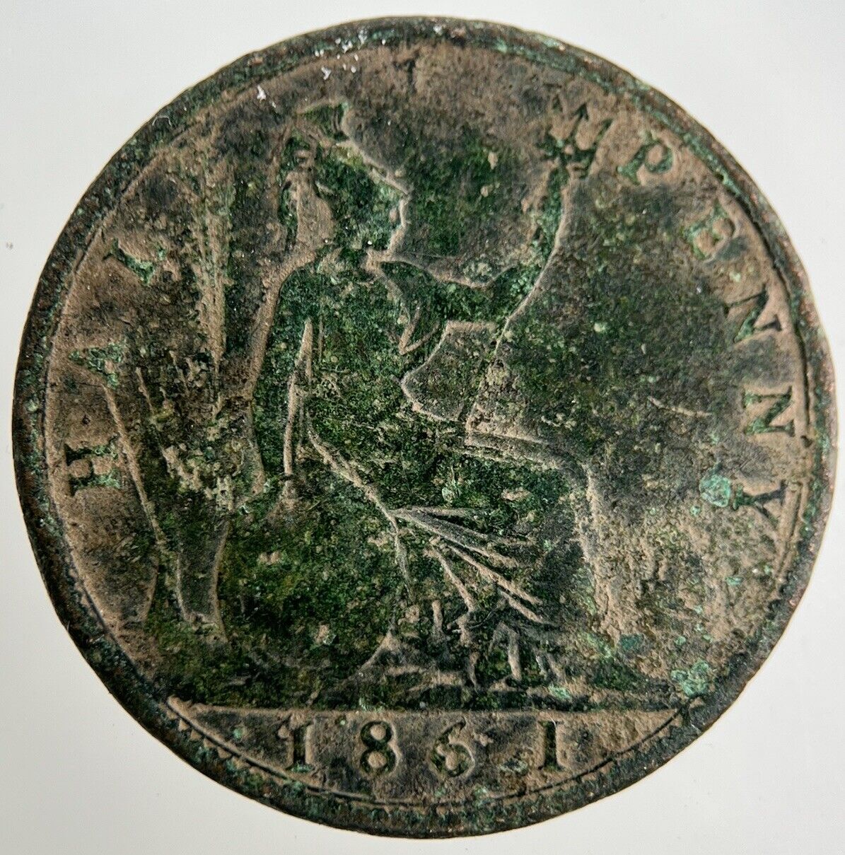 1861 Victoria Half-Penny Coin | Collectable Grade