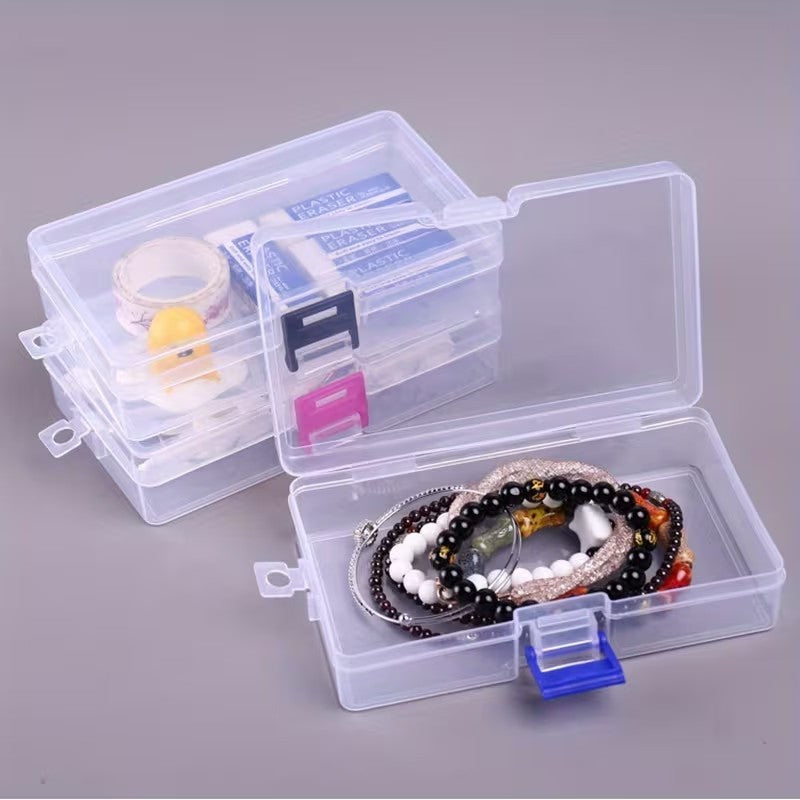 1 x Clear Plastic Coin Dice Craft Box Jewellery Ring Storage Case Container