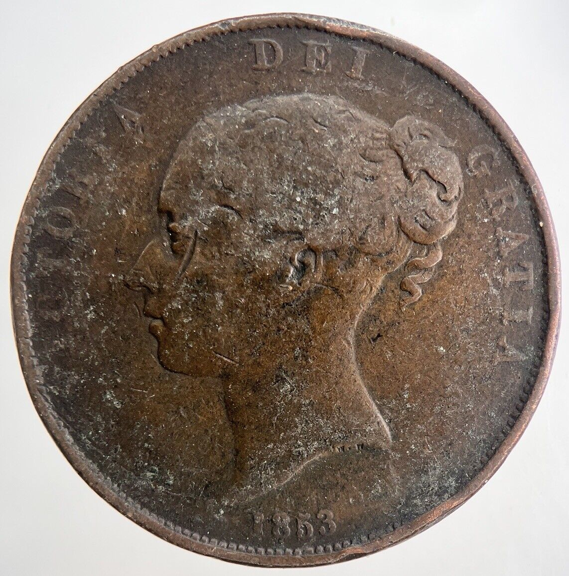 1853 Victoria One Penny Coin | Fine Collectable Grade | a9061