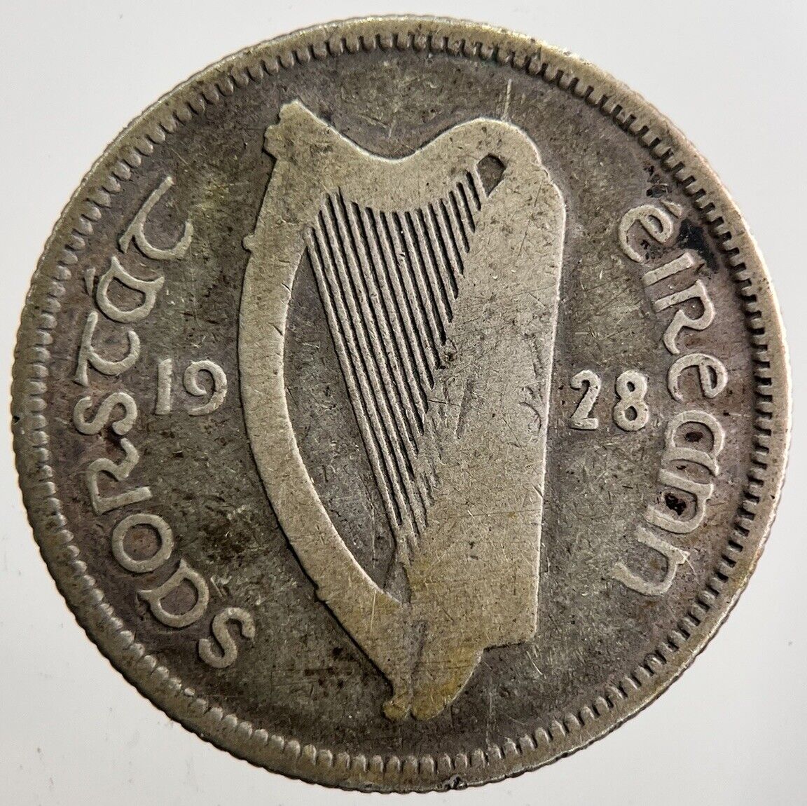 1928 Irish Shilling 1s Bull Silver Coin | Collectable Grade | a7369